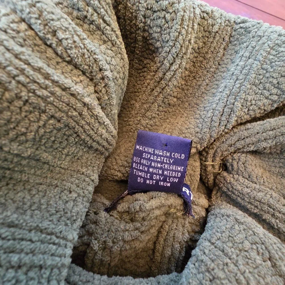 SML Sport Green Cable Knit Cowl Neck Chunky Sweater Women's M Cottagecore Cozy